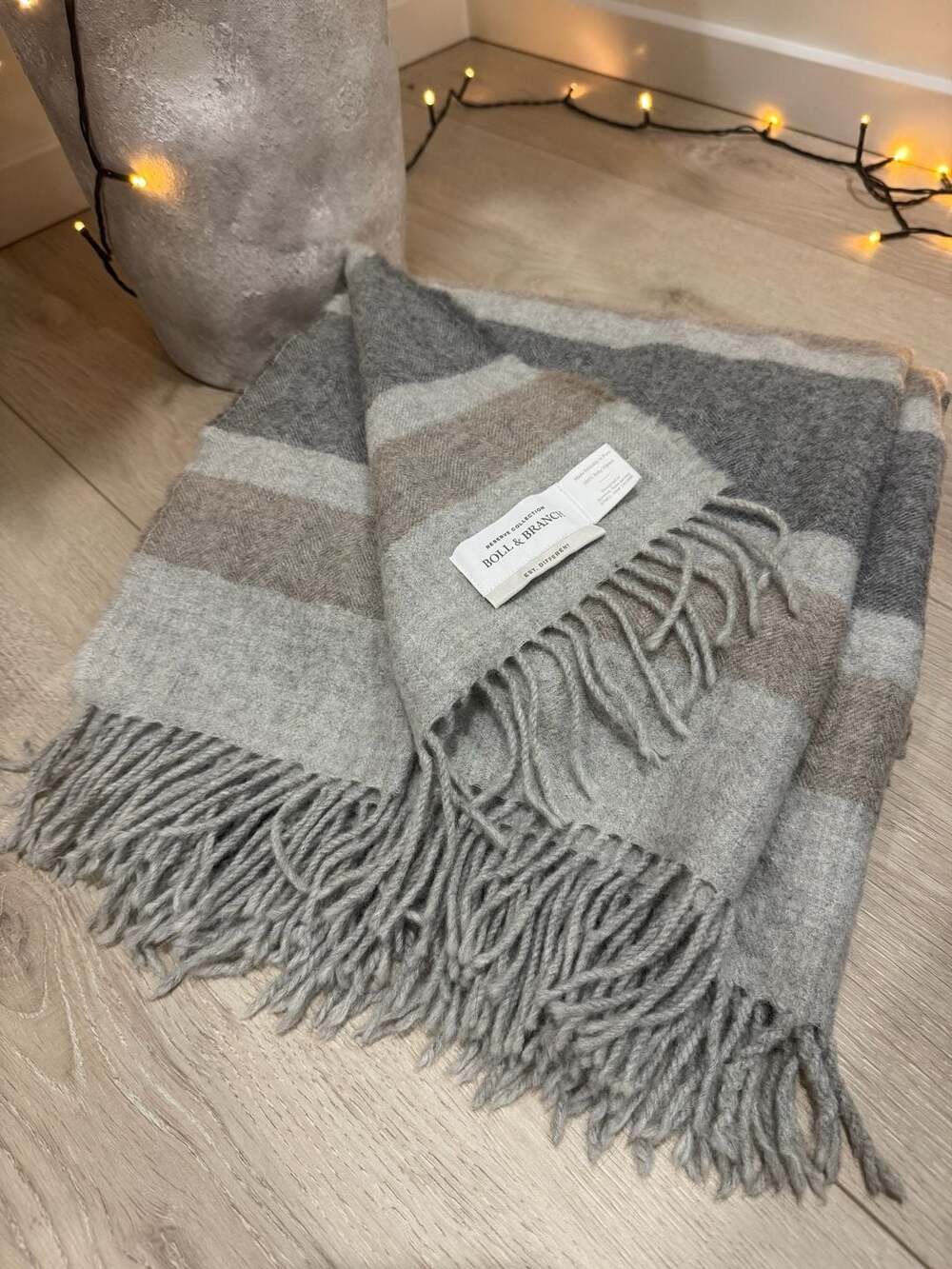 Boll & Branch Reserve Collection Stripe Baby Alpaca Throw Blanket
